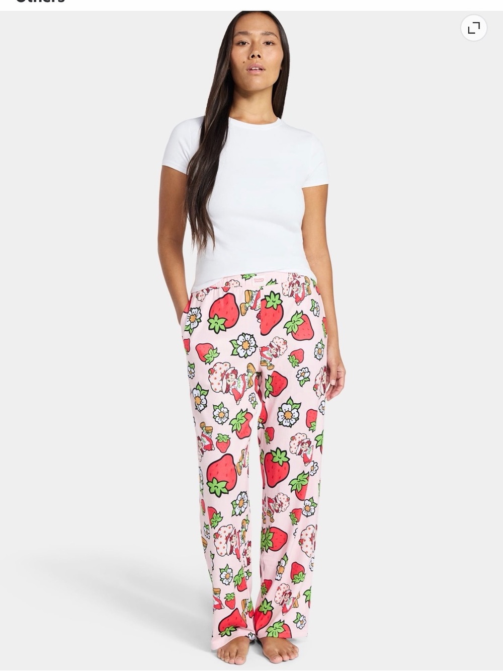 💜Strawberry Shortcake Women's Sleep Pants with Pockets,Size:Large - Picture 5 of 6